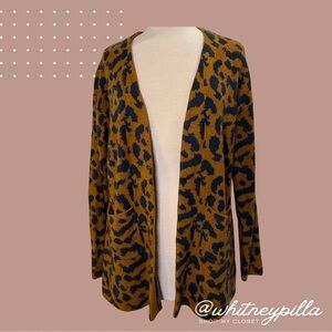 3/$20 Oddi Leopard Print Open Front Knit Cardigan w/ Pockets Women’s Size S/M
